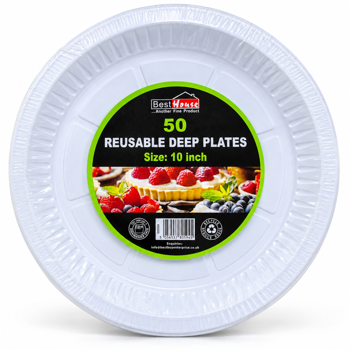 50 REUSABLE PLATES 10inch