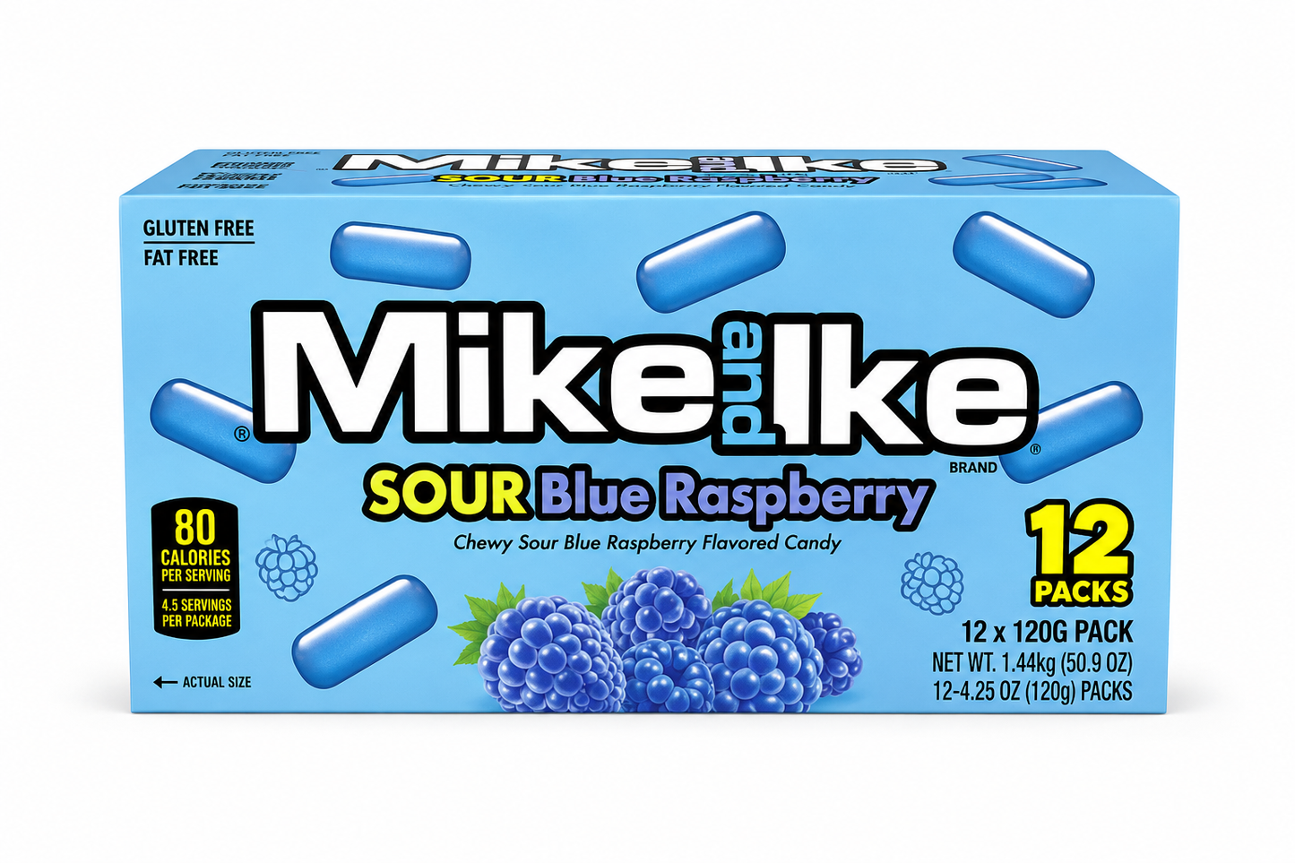 MIKE AND IKE SOUR BLUE RASPBERRY 12x120G