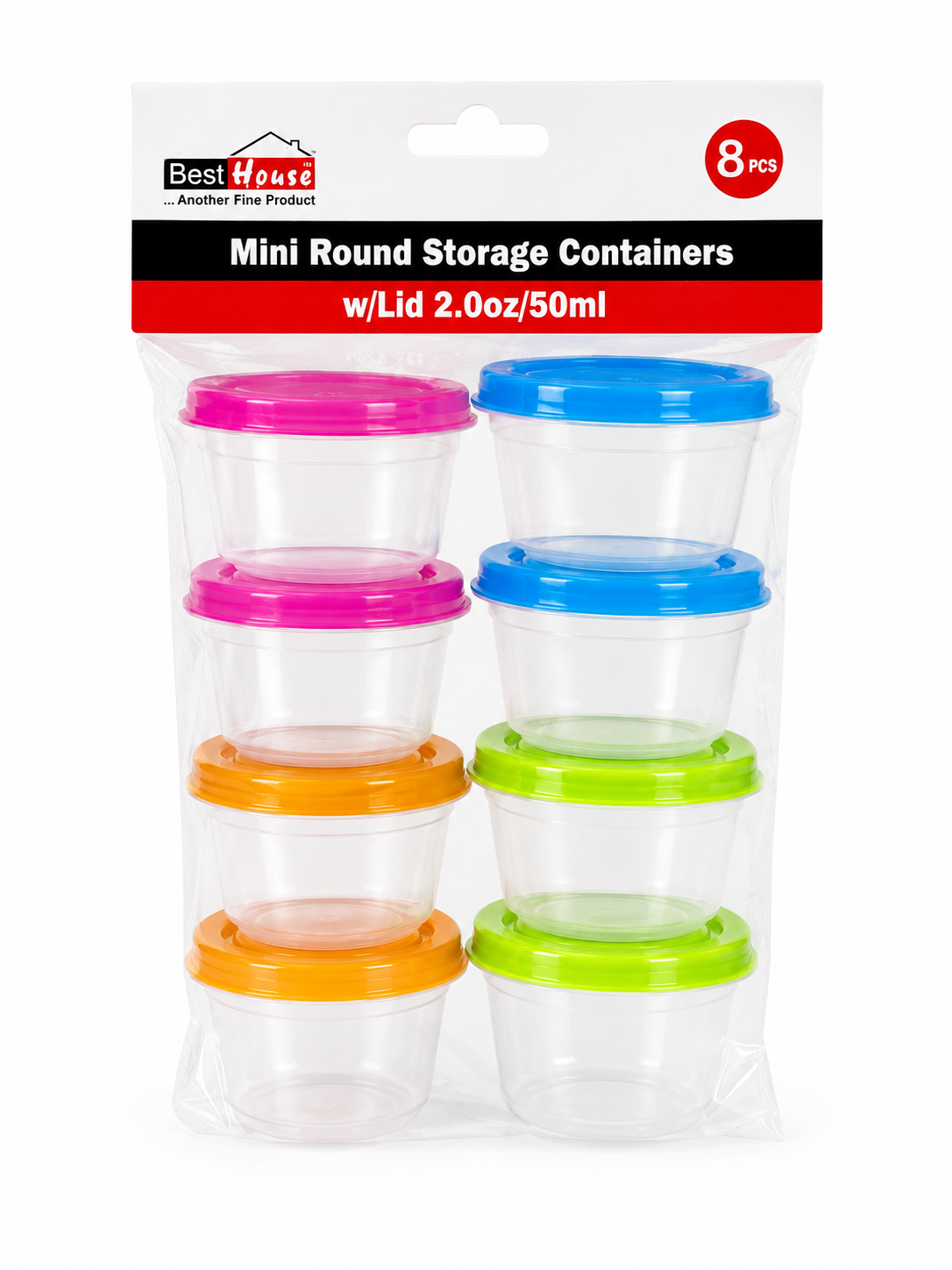MINI ROUND STORAGE CONTAINER 8pcs- BB3046