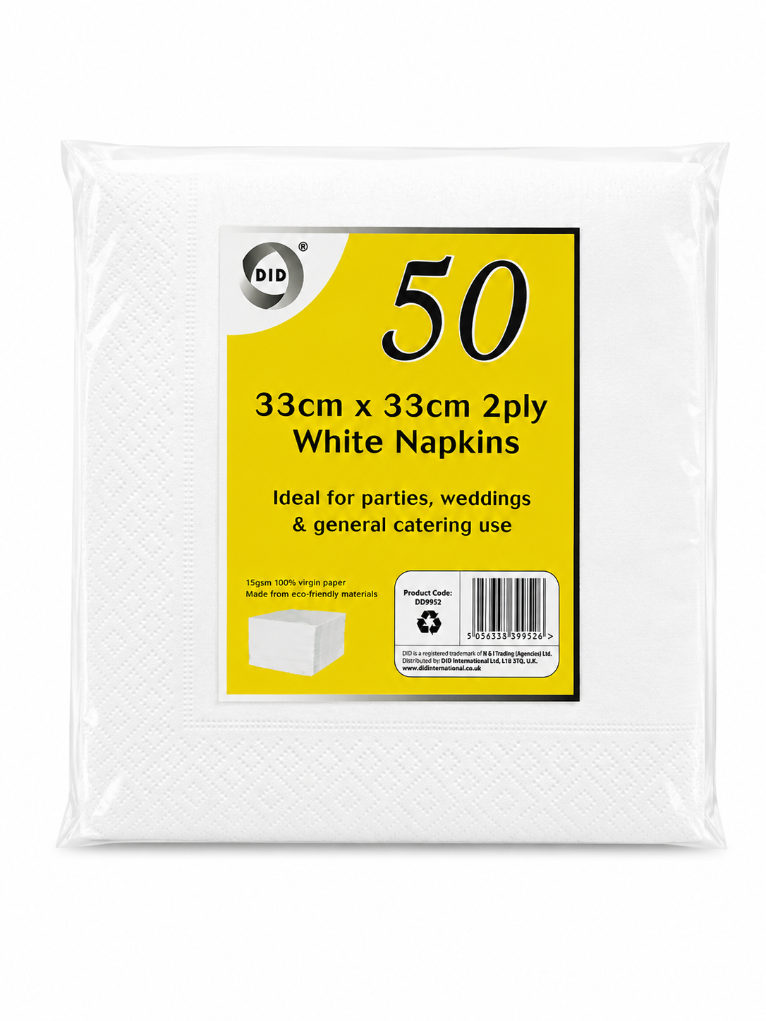 WHITE NAPKINS 50pcs- DD9952