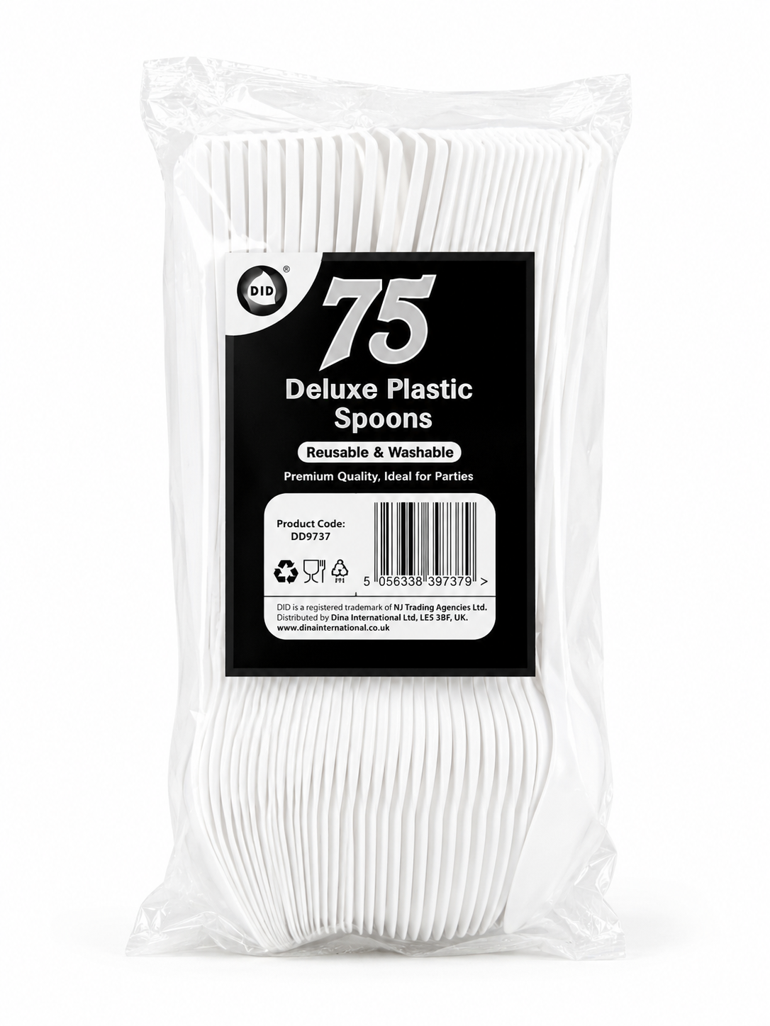 DELUXE PLASTIC SPOONS 75pcs- DD9737