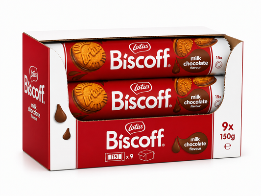LOTUS BISCOFF MILK CHOCOLATE FLAVOUR 9x150G