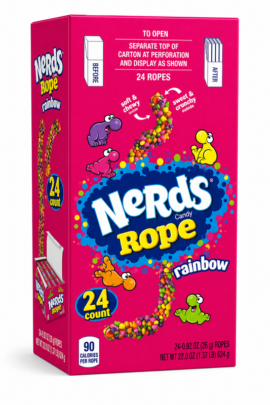 NERDS CANDY ROPE RAINBOW 24x26G
