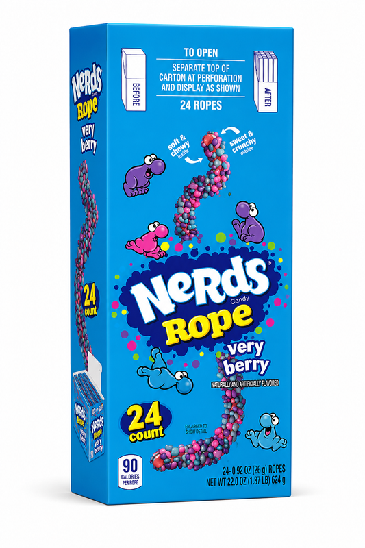 NERDS CANDY ROPE VERY BERRY 24x26G