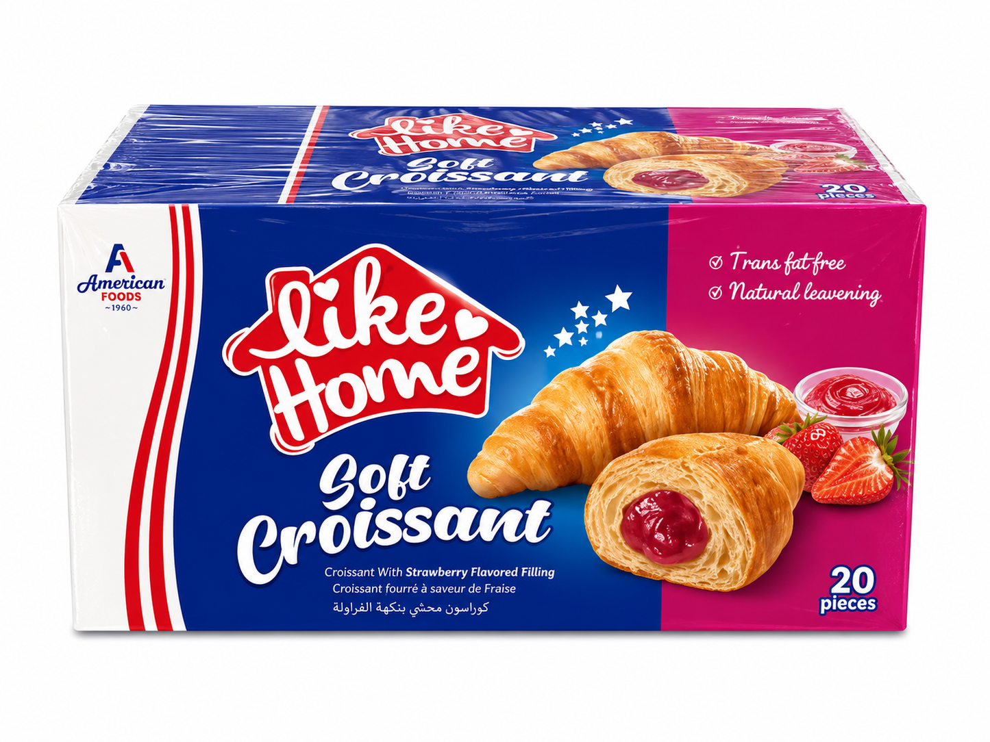 LIKE HOME SOFT CROISSANT STRAWBERRY 20x55G