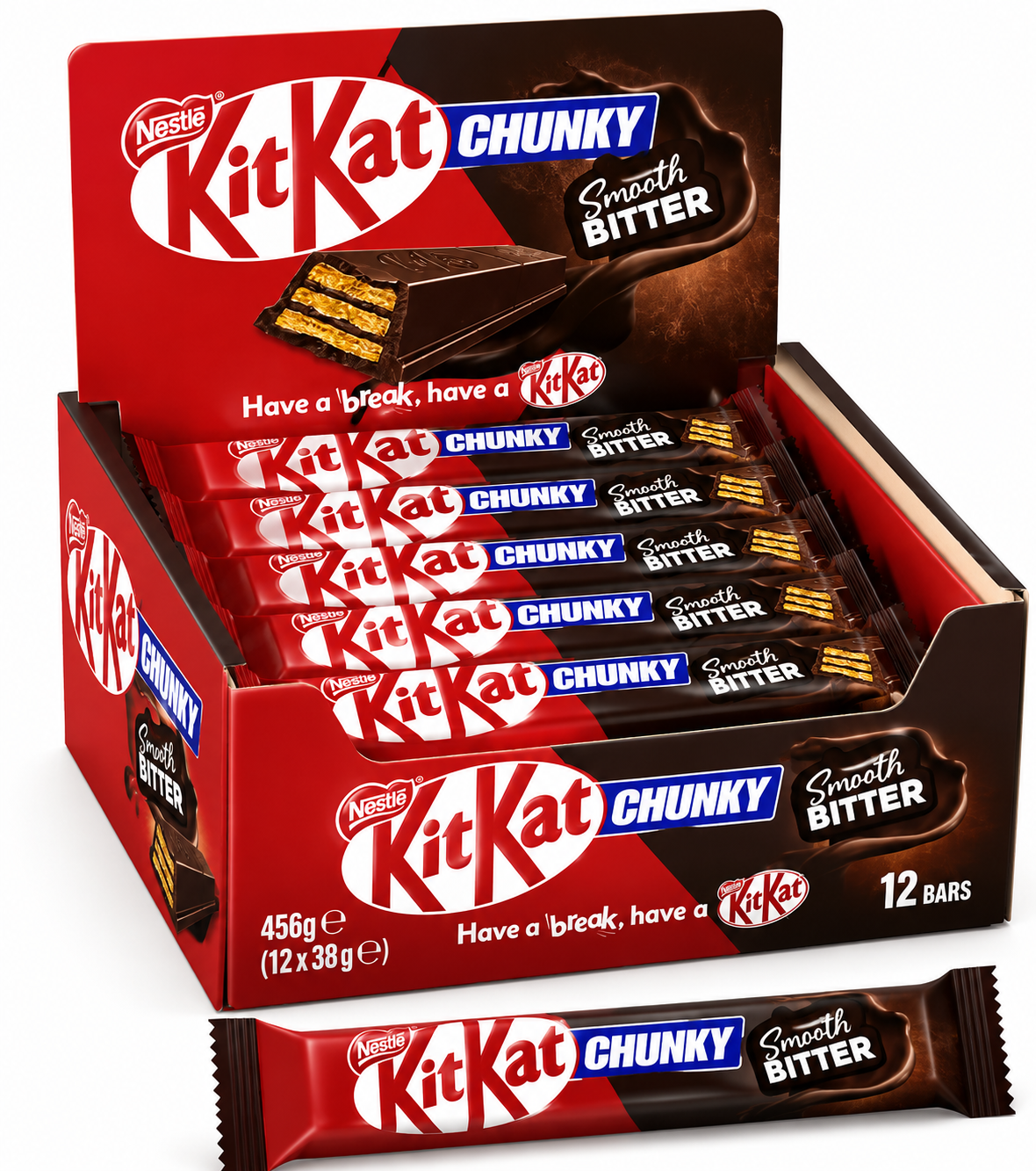 KITKAT CHUNKY SMOOTH BITTER 12x38G