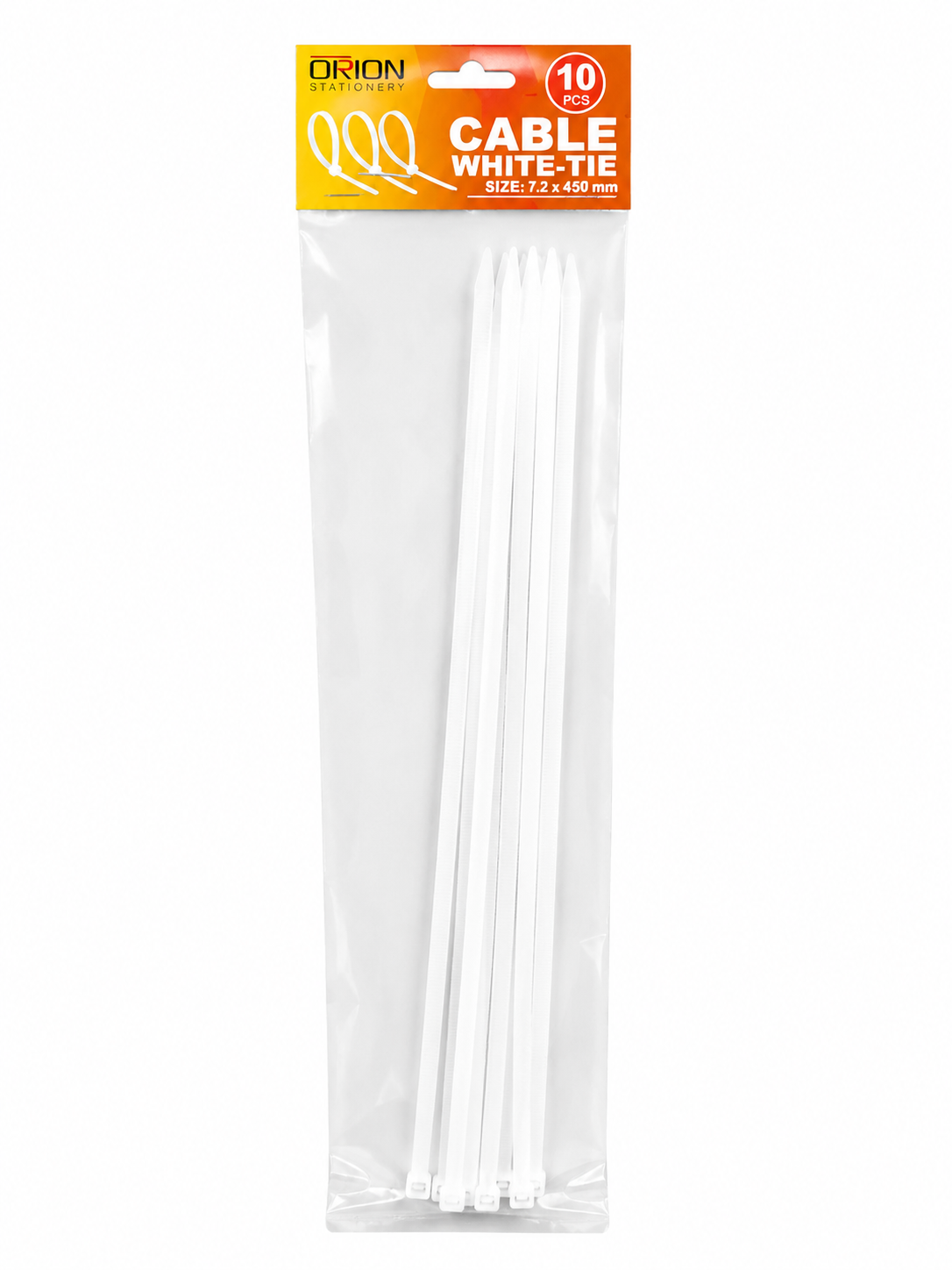 WHITE ZIP TIE 10pcs- BB0449