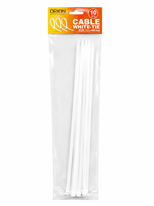 WHITE ZIP TIE 10pcs- BB0449