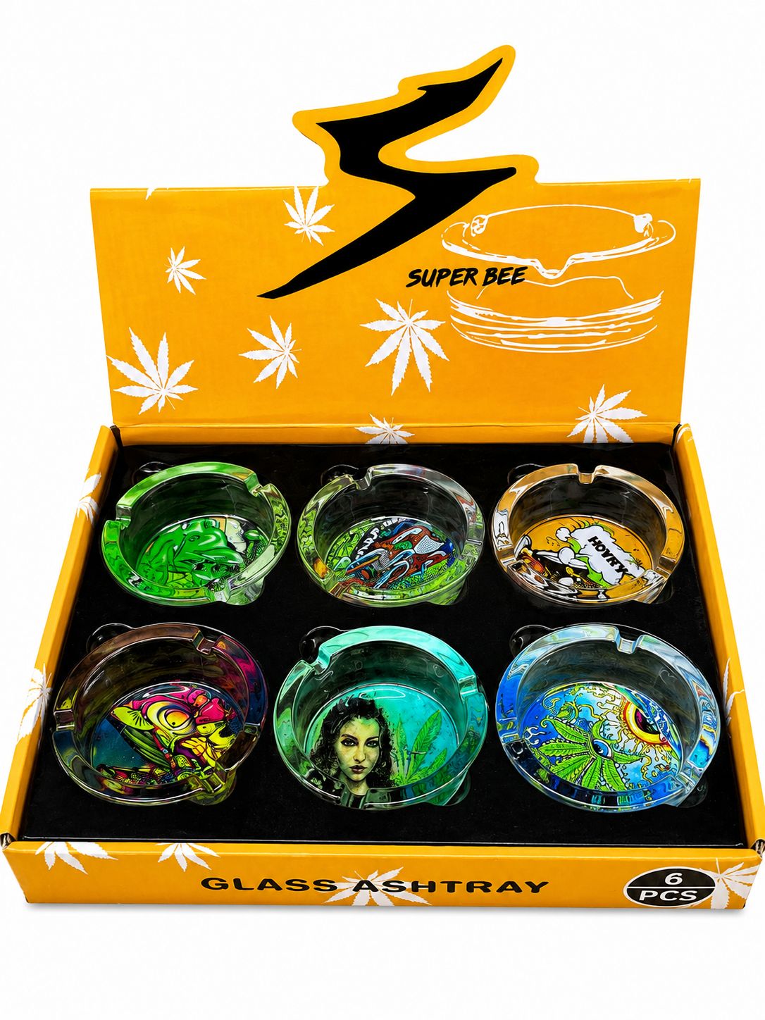 SUPER BEE GLASS ASHTRAYS