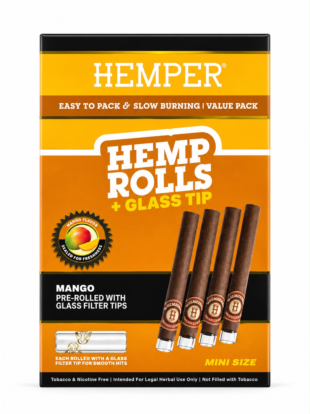 HEMPER HEMP ROLL WITH GLASS TIPS