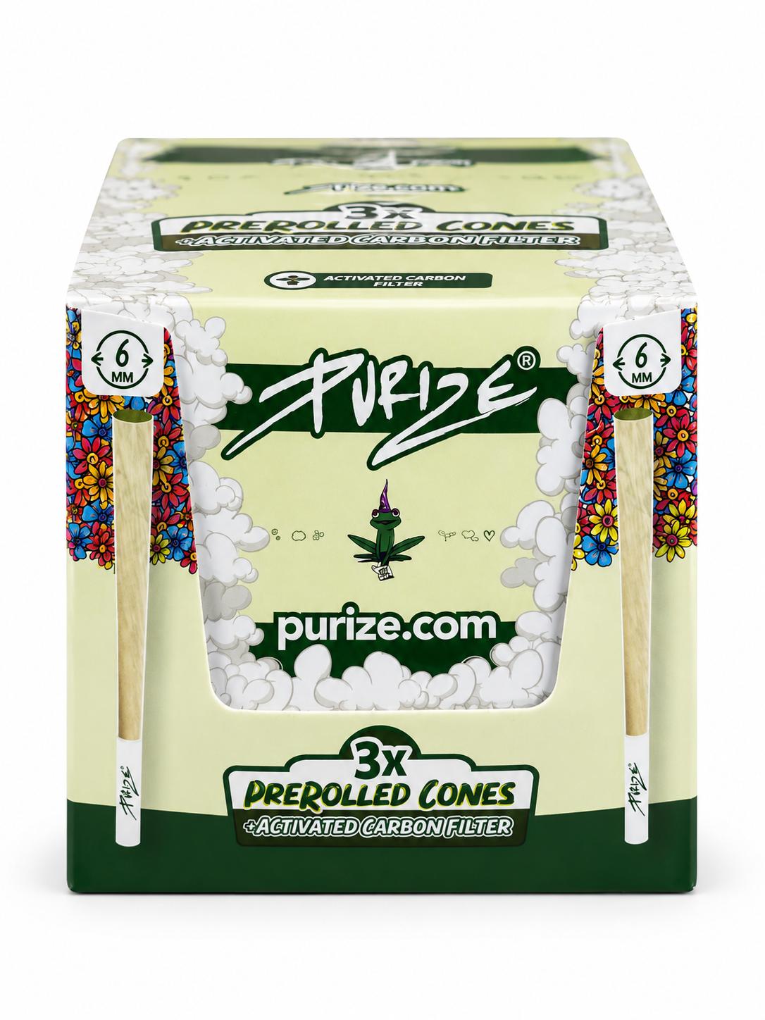 PURIZE PRE-ROLLED CARBON FILTER CONES 6MM