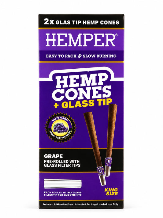 HEMPER HEMP CONES WITH GLASS TIPS