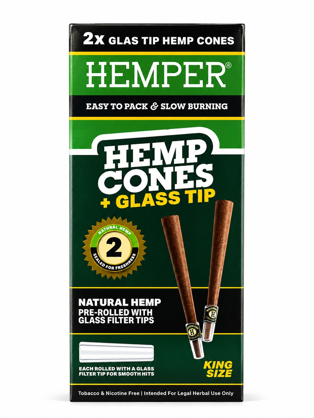 HEMPER HEMP CONES WITH GLASS TIPS