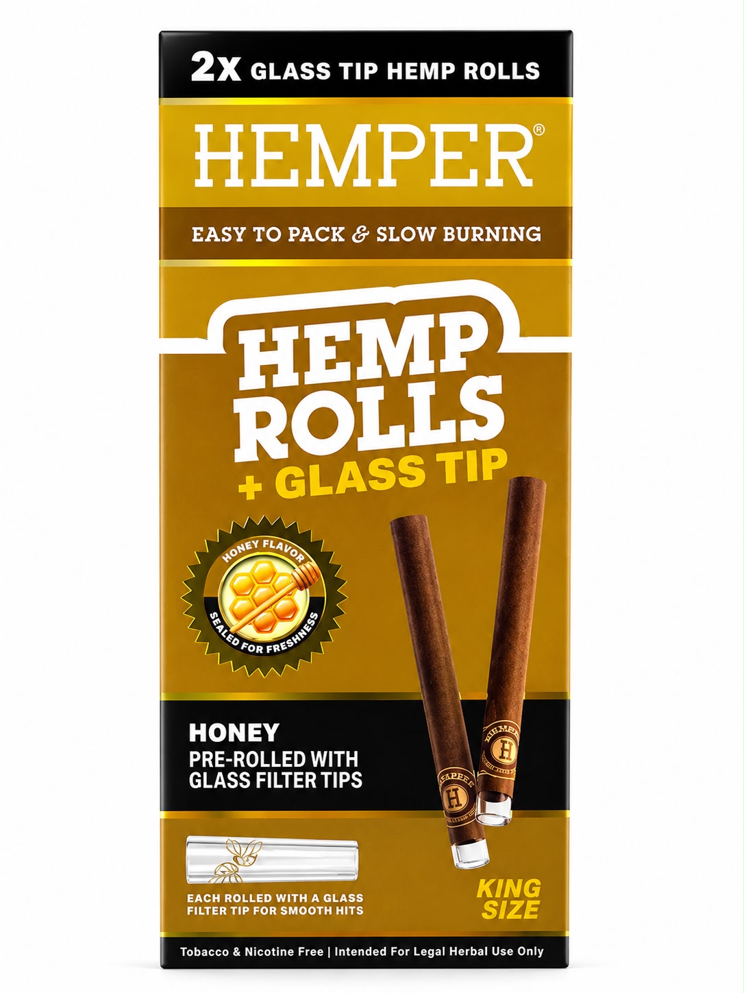 HEMPER HEMP ROLL WITH GLASS TIPS