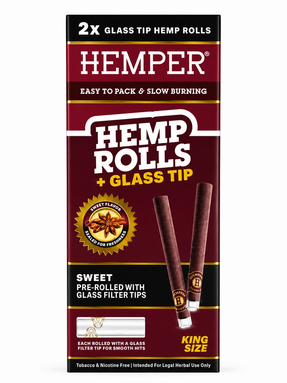 HEMPER HEMP ROLL WITH GLASS TIPS