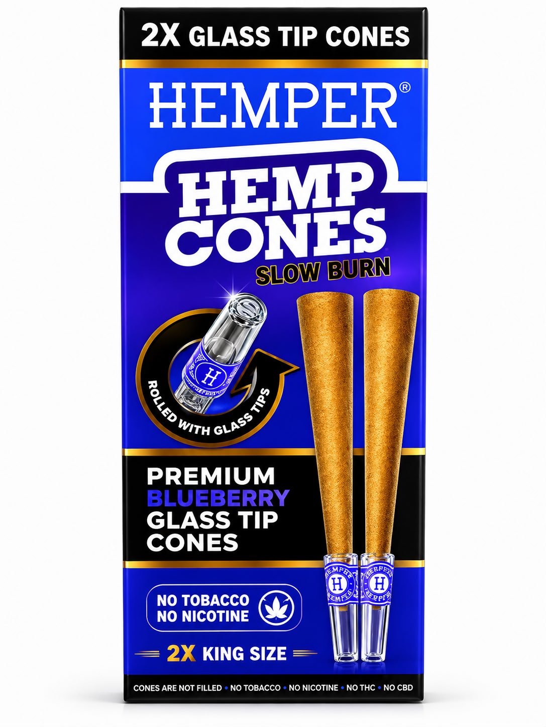 HEMPER HEMP CONES WITH GLASS TIPS