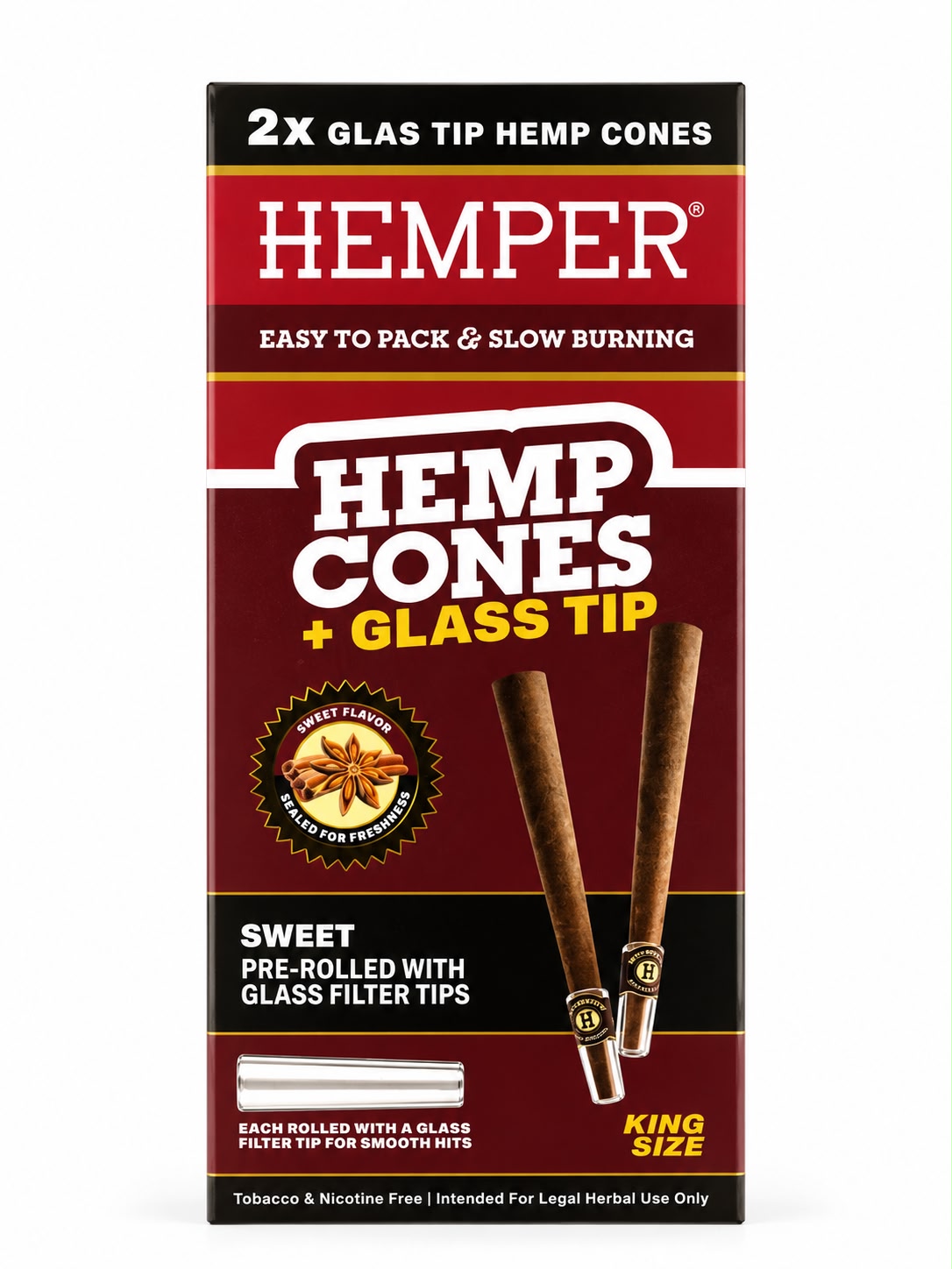 HEMPER HEMP CONES WITH GLASS TIPS