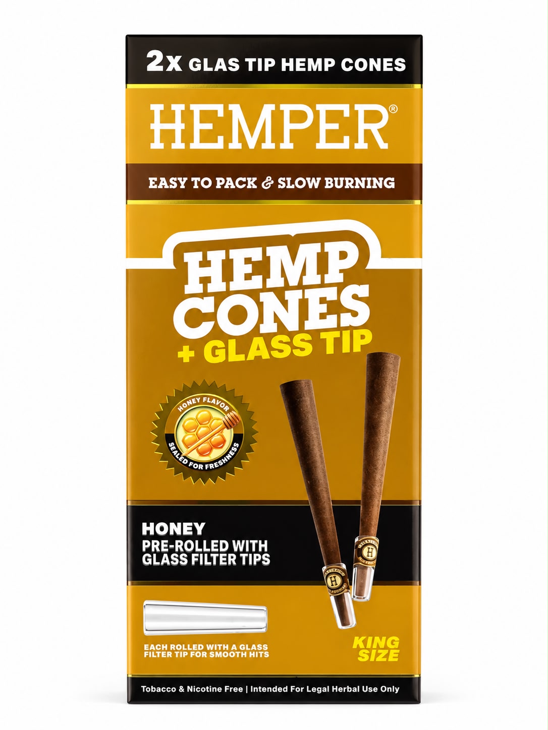 HEMPER HEMP CONES WITH GLASS TIPS