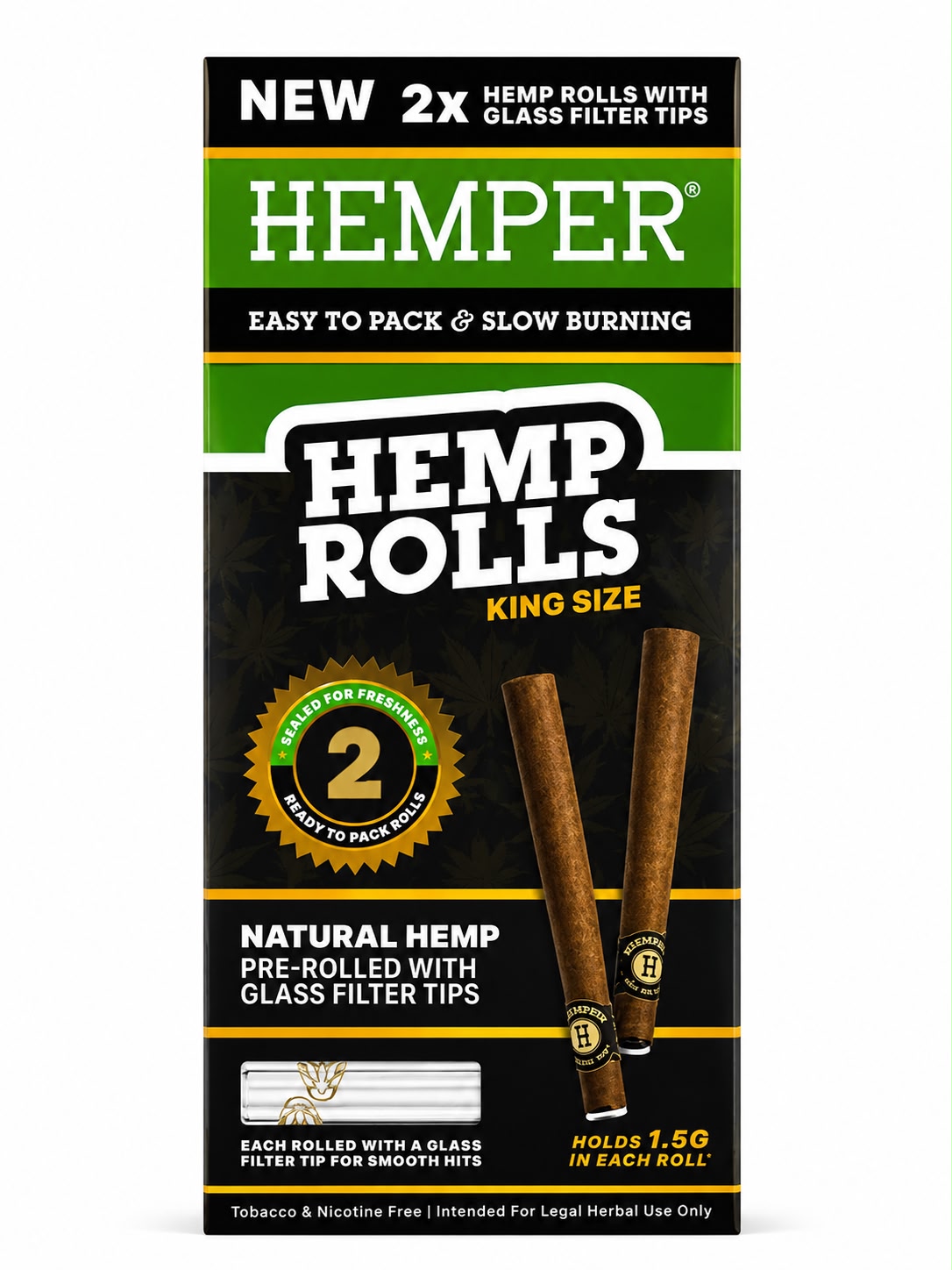 HEMPER HEMP ROLL WITH GLASS TIPS