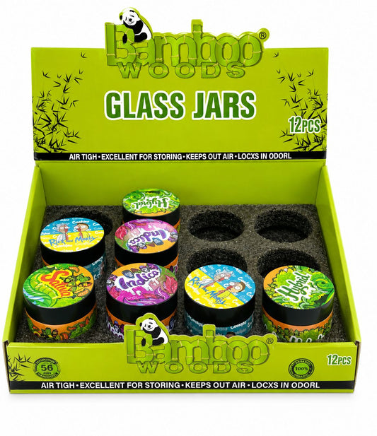 BAMBOO WOODS GLASS JAR