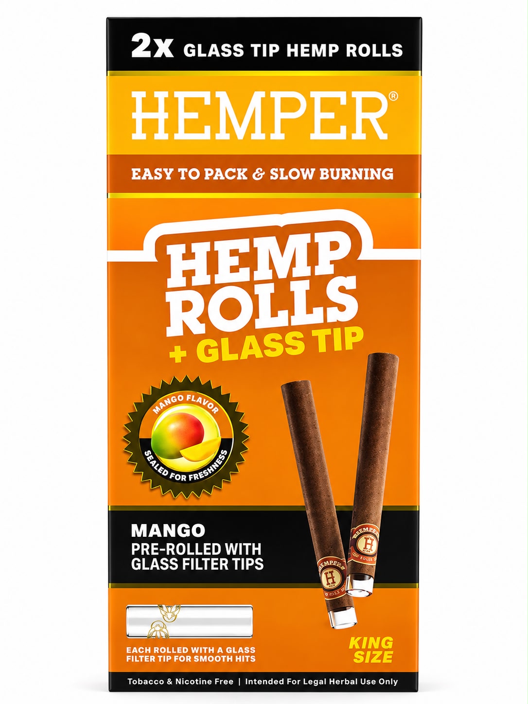 HEMPER HEMP ROLL WITH GLASS TIPS